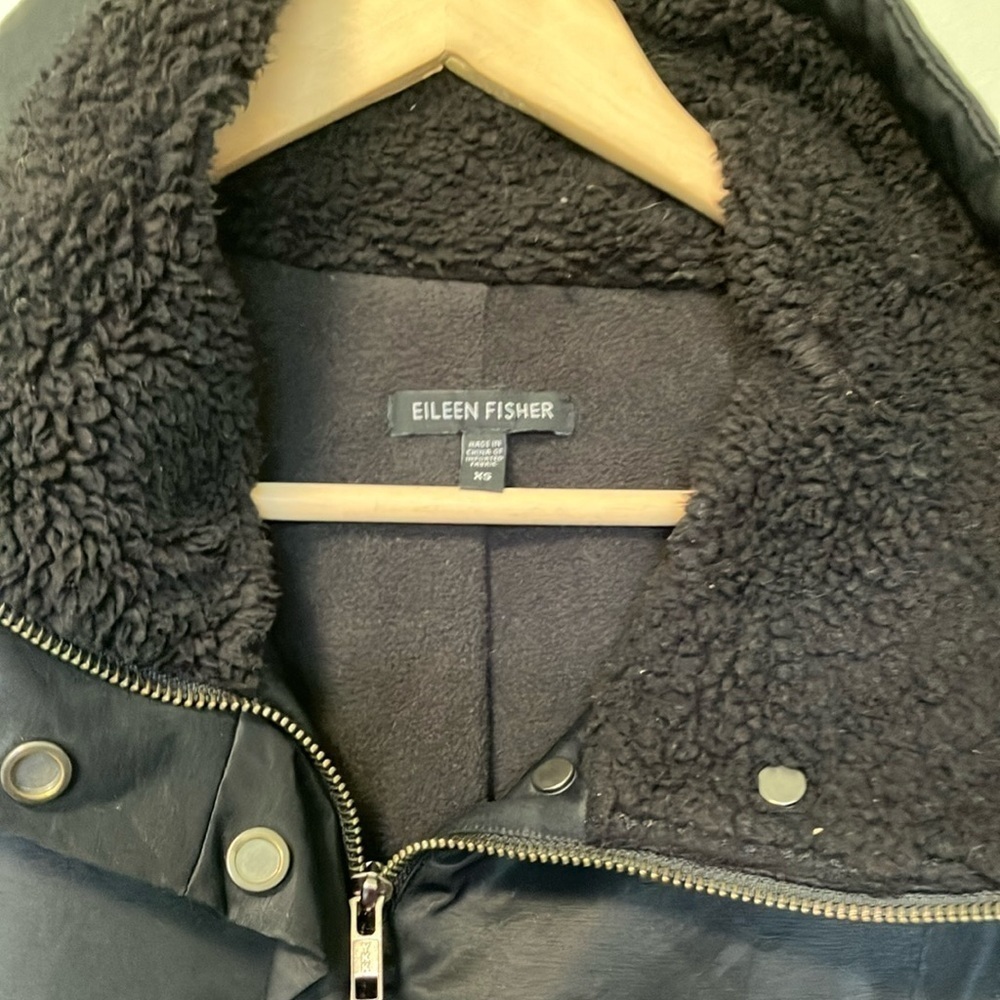 Eileen Fisher Black Long Jacket Coat - Picture 3 of 6